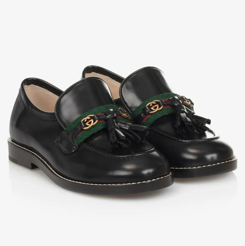 Black Leather Loafer Shoes