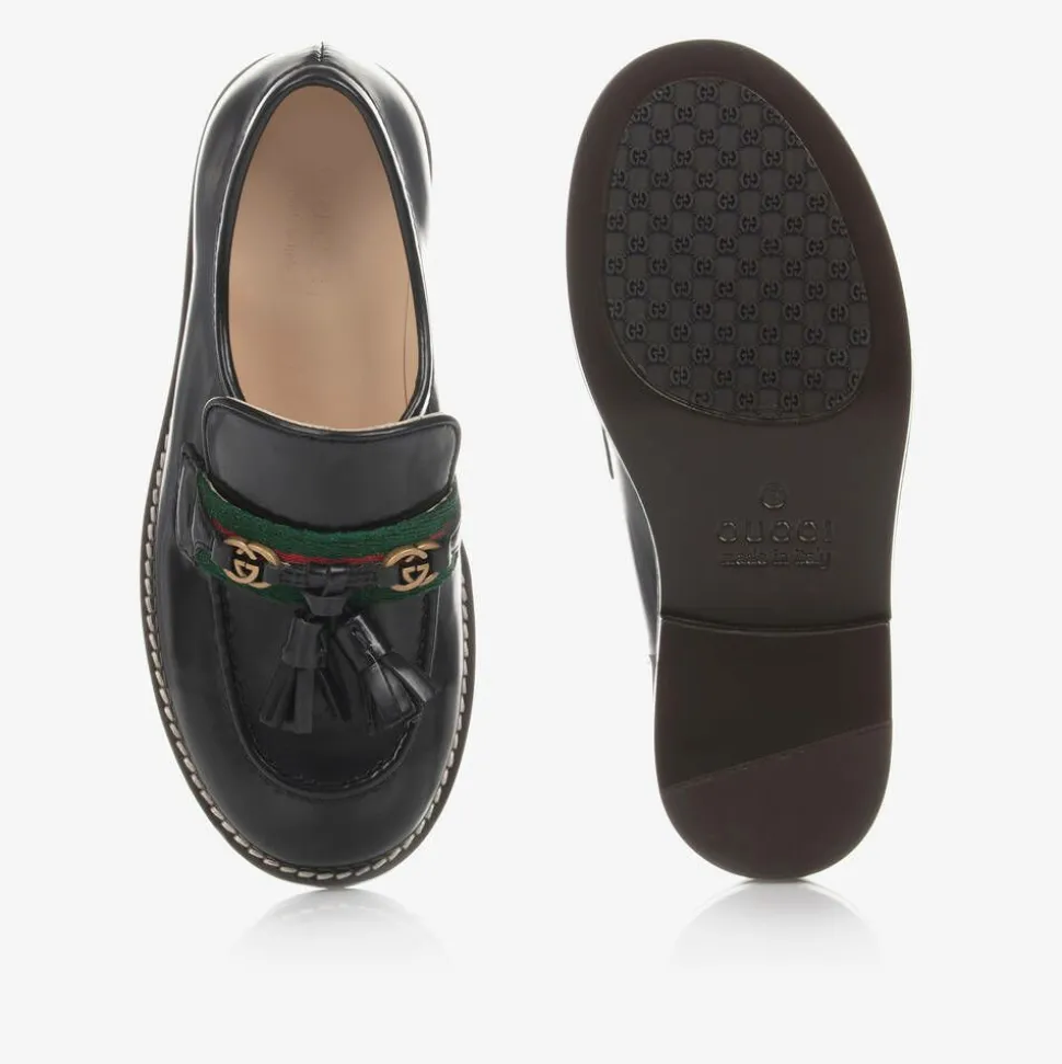 Black Leather Loafer Shoes