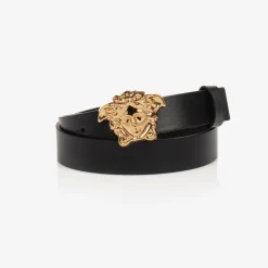 Black Leather Medusa Belt