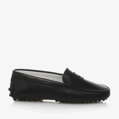Black Leather Moccasin Shoes
