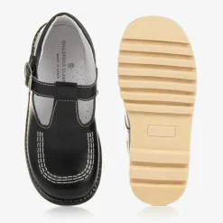 Black Leather T-Bar Shoes