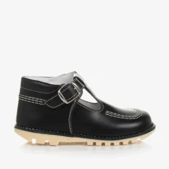 Black Leather T-Bar Shoes