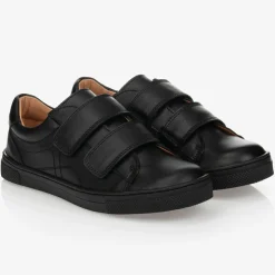 Black Leather Trainers