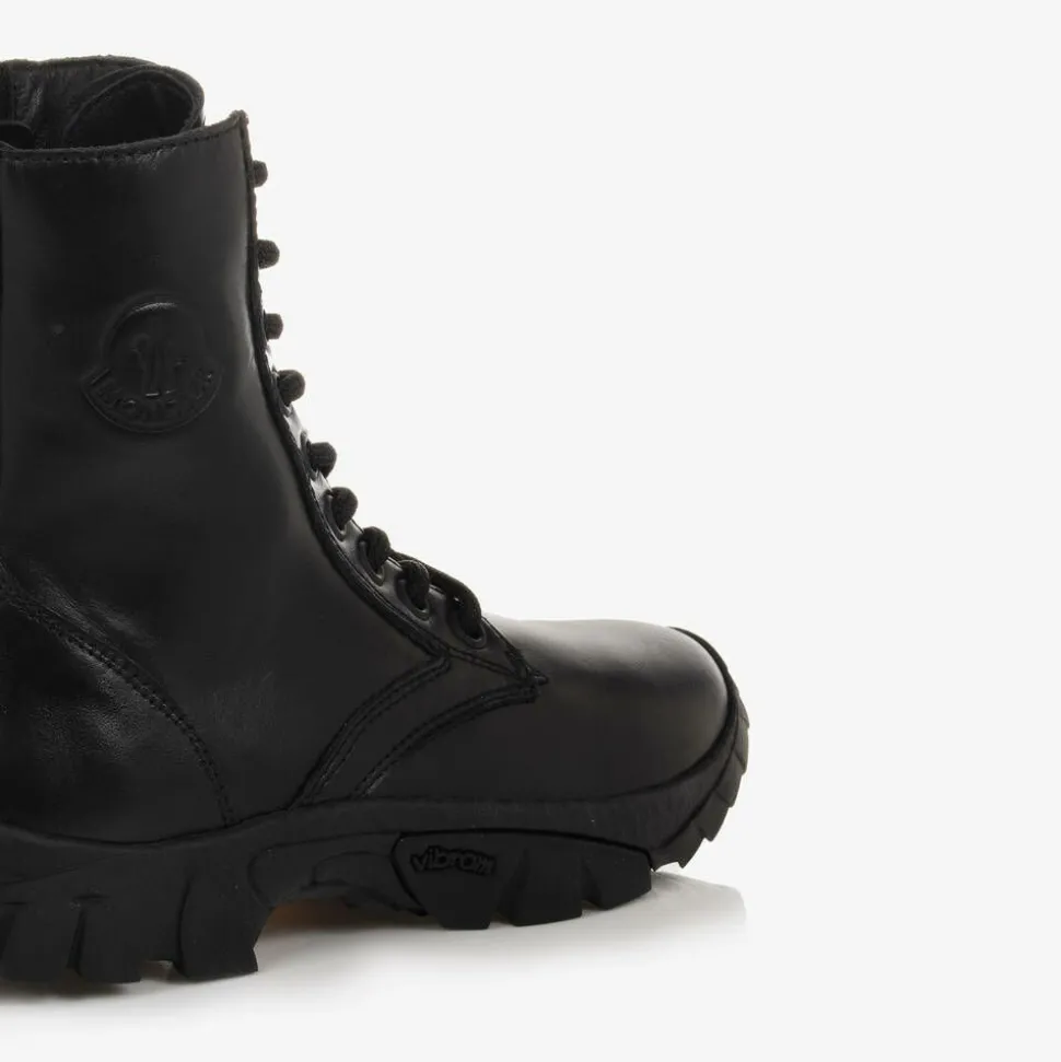 Black Leather Trek Ankle Boots