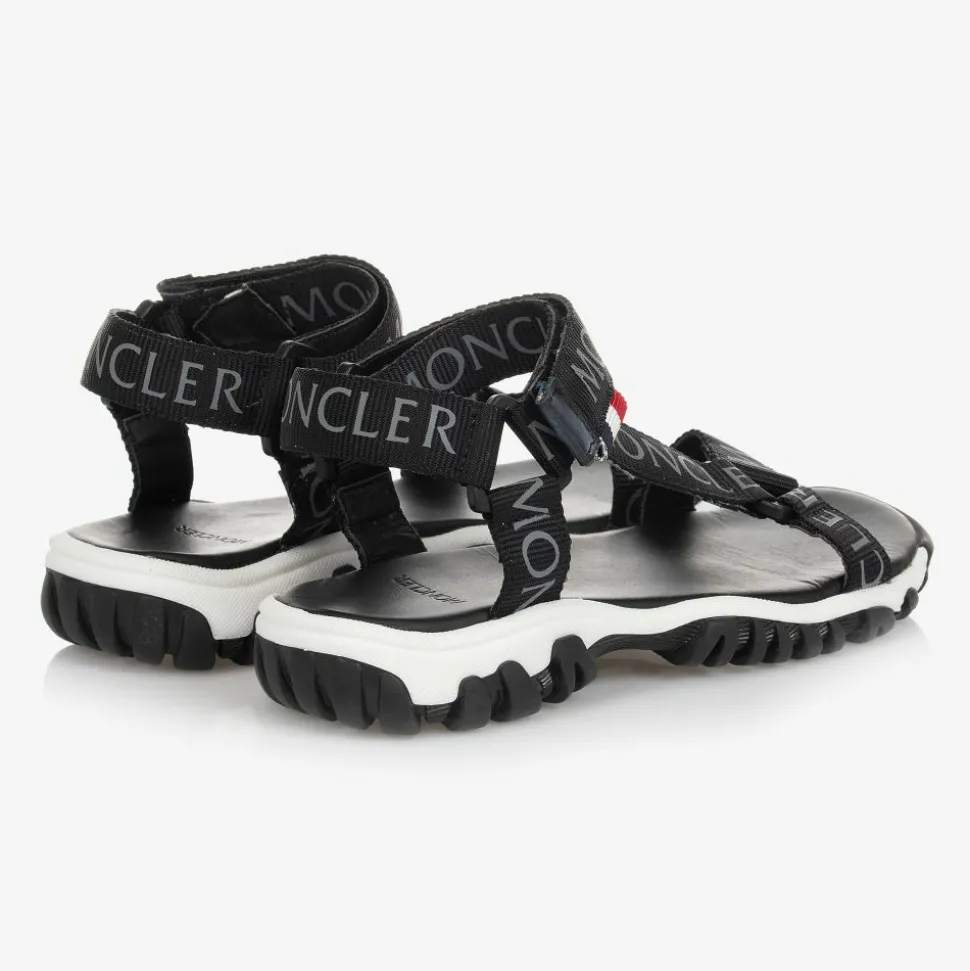 Black Logo Sporty Sandals