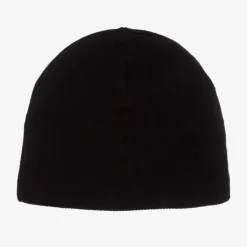 Black Merino Wool Star Beanie
