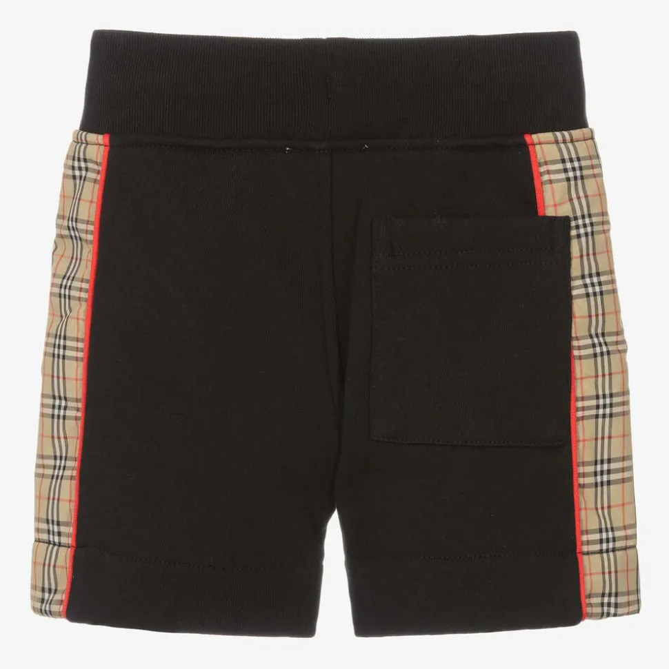 Black Microcheck Baby Shorts