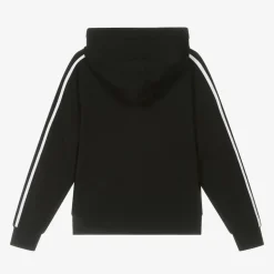 Black Milano Hooded Zip-Up Top