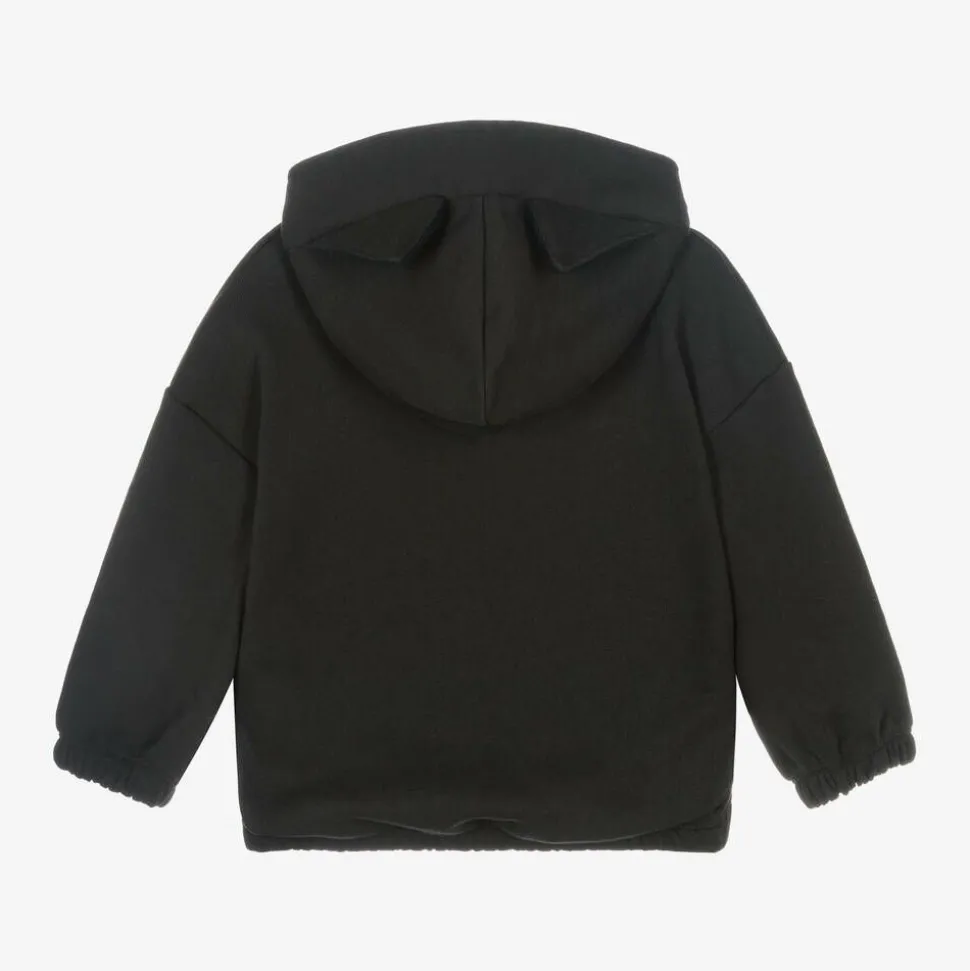 Black Organic Cotton Cat Hoodie
