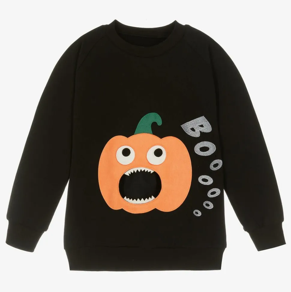 Black Organic Cotton Pumpkin Sweatshirt