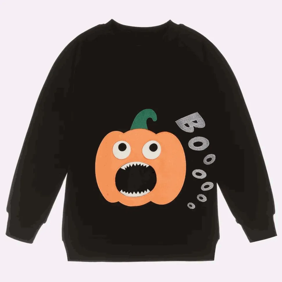 Black Organic Cotton Pumpkin Sweatshirt