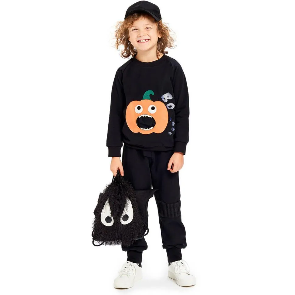 Black Organic Cotton Pumpkin Sweatshirt