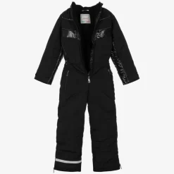 Black Padded Hooded Snowsuit