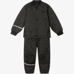 Black Quilted Jacket & Trouser Set