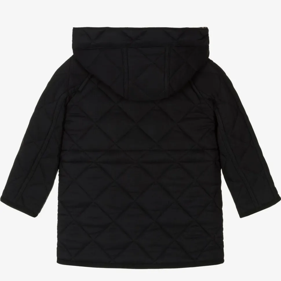 Black Quilted Vintage Check Baby Coat