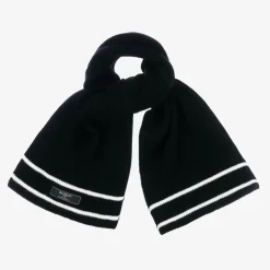 Black Ribbed Wool Scarf