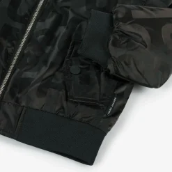 Black Satin Bomber Jacket