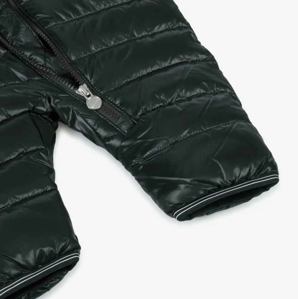 Black Swoosh Logo Padded Baby Snowsuit