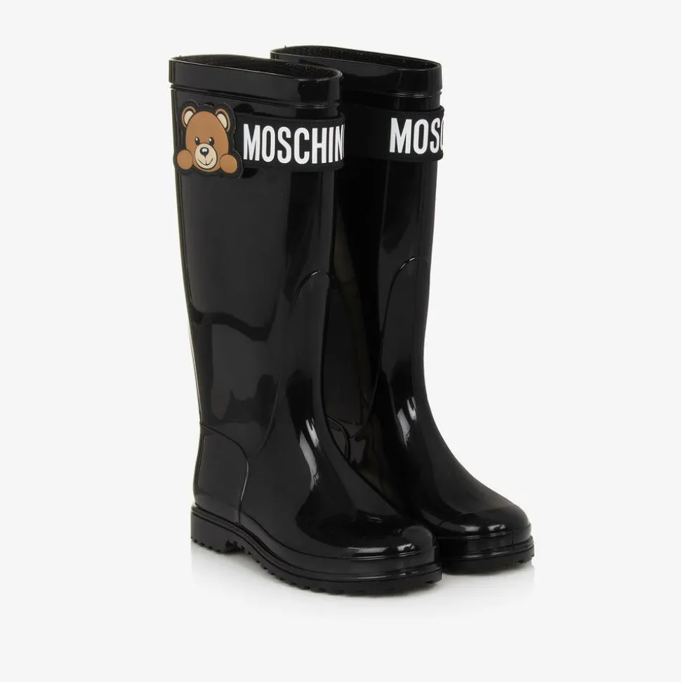 Black Teddy Bear Rain Boots