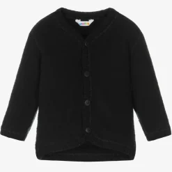 Black Thermal Wool Cardigan