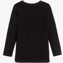 Black Thermal Wool Top