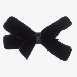 Black Velvet Bow Clip (7cm)