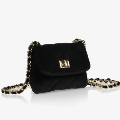 Black Velvet Quilted Bag (13cm)