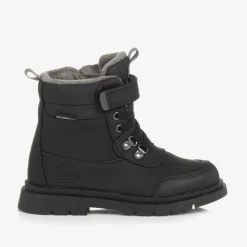 Black Waterproof Faux Leather Boots