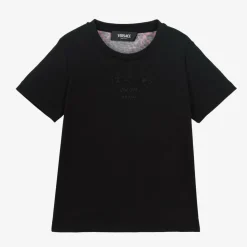 Black Wild Barocco Print Cotton T-Shirt