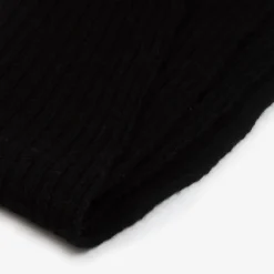 Black Wool & Viscose Knitted Scarf (190cm)