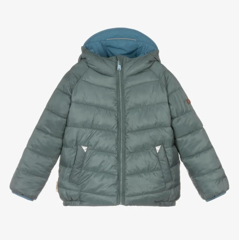 Blue & Green Reversible Puffer Jacket