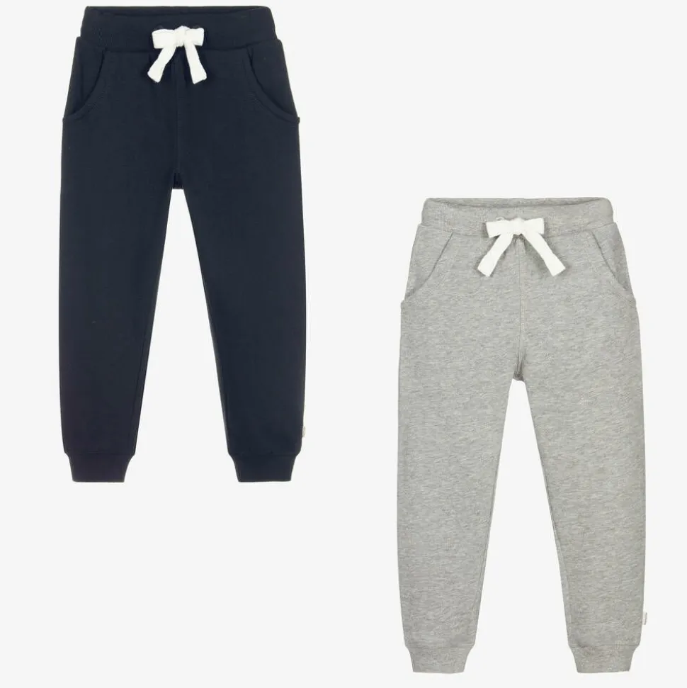 Blue & Grey Cotton Joggers (2 Pack)