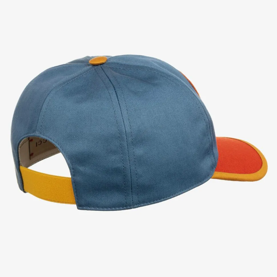 Blue & Orange Cotton Canvas Cap