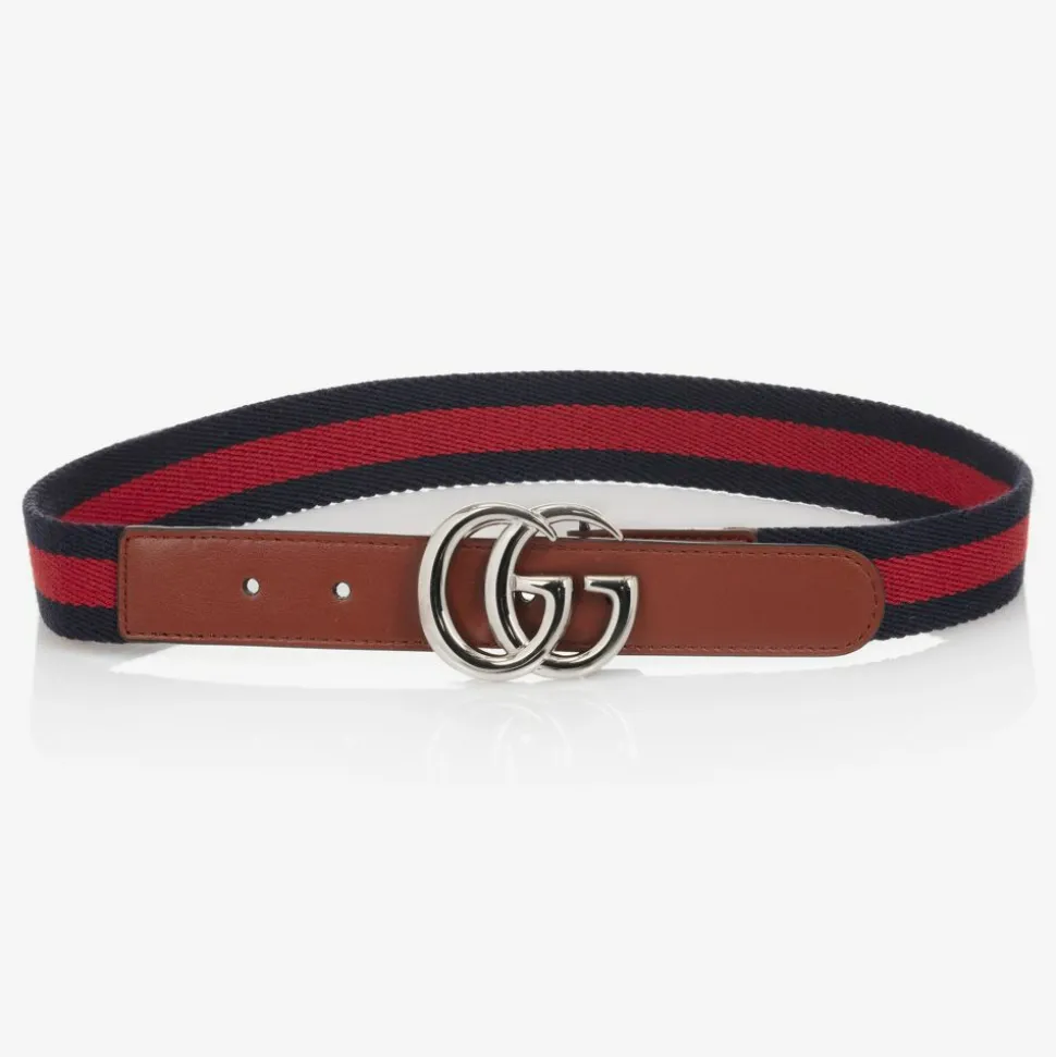 Blue & Red Web Double G Belt