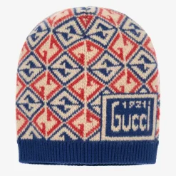 Blue & Red Wool GG Logo Hat