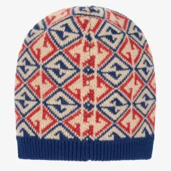 Blue & Red Wool GG Logo Hat