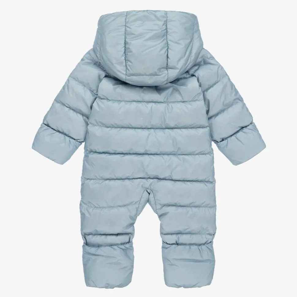 Blue & Vintage Check Baby Snowsuit