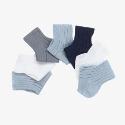Blue & White Baby Socks Gift Set (7 Pack)