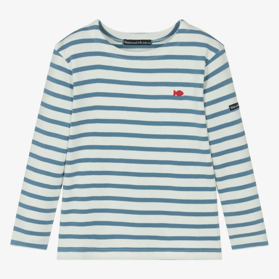 Blue & White Breton Striped Cotton Top