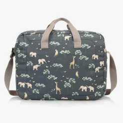 Blue & Grey Jungle Print Suitcase (49cm)