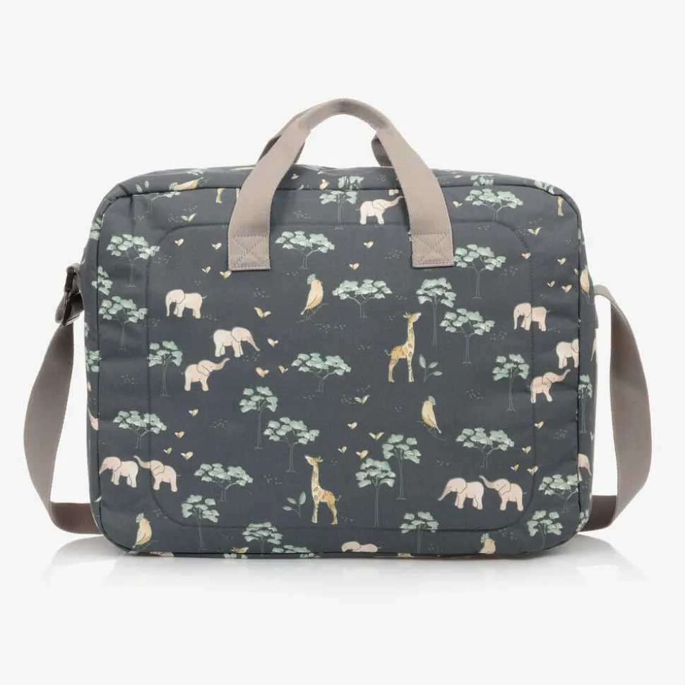 Blue & Grey Jungle Print Suitcase (49cm)