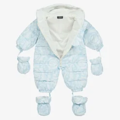 Blue Barocco Down Baby Snowsuit