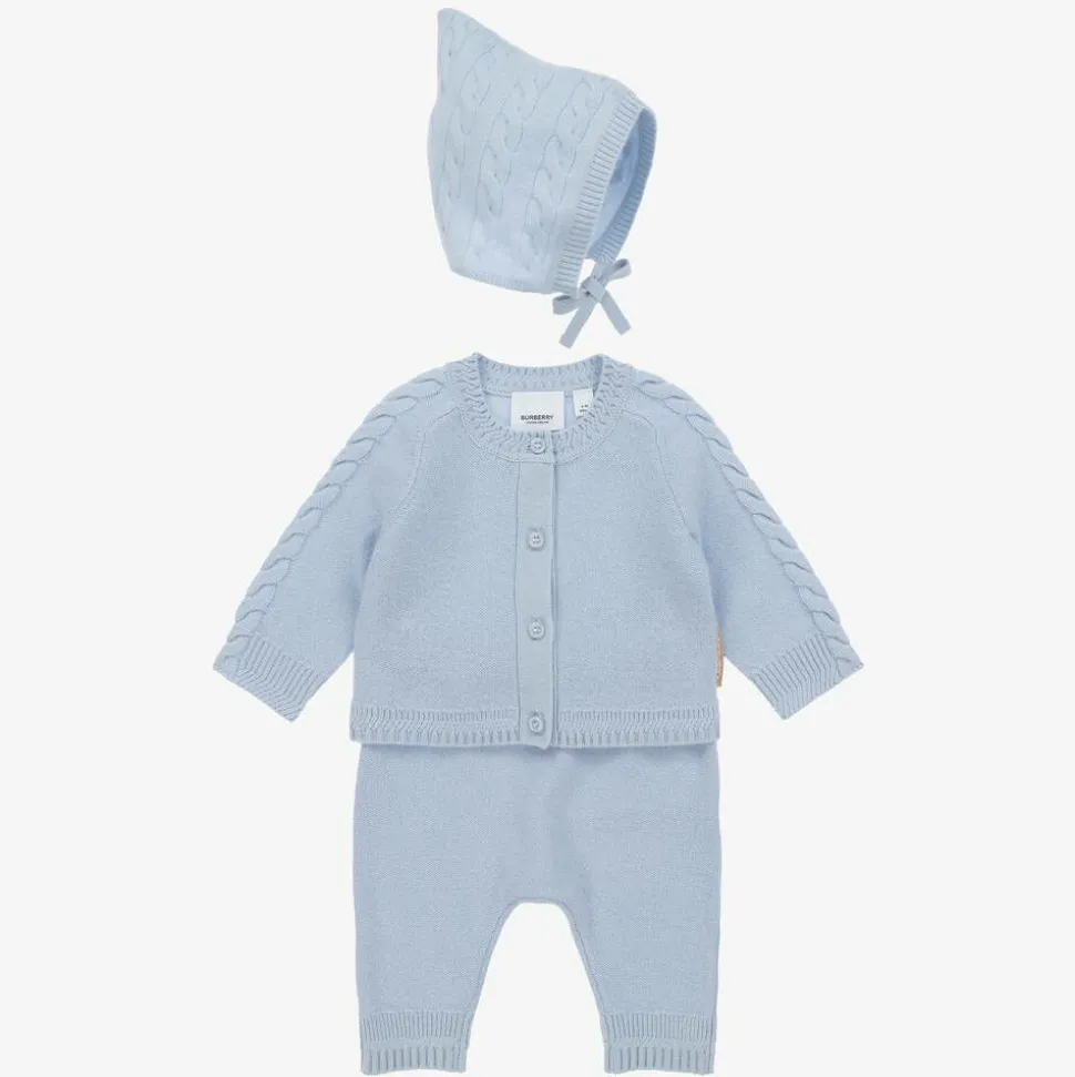 Blue Cashmere Baby Trouser Set