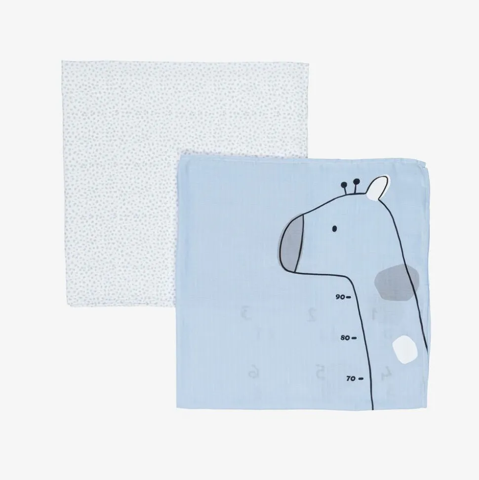 Blue Cotton Baby Milestone Swaddles (2 Pack)