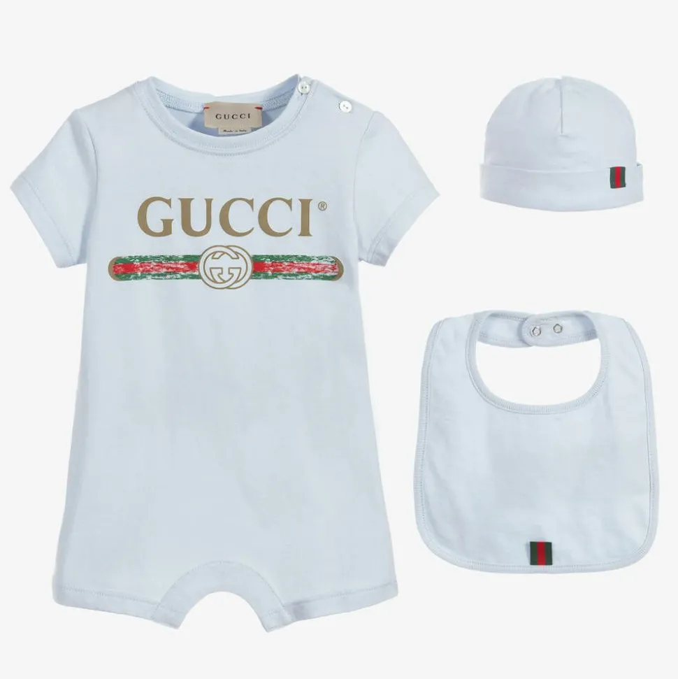 Blue Cotton Babysuit Gift Set