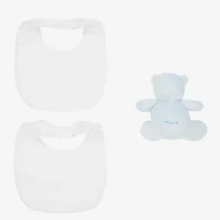 Blue Cotton Bibs & Bear Baby Gift Set