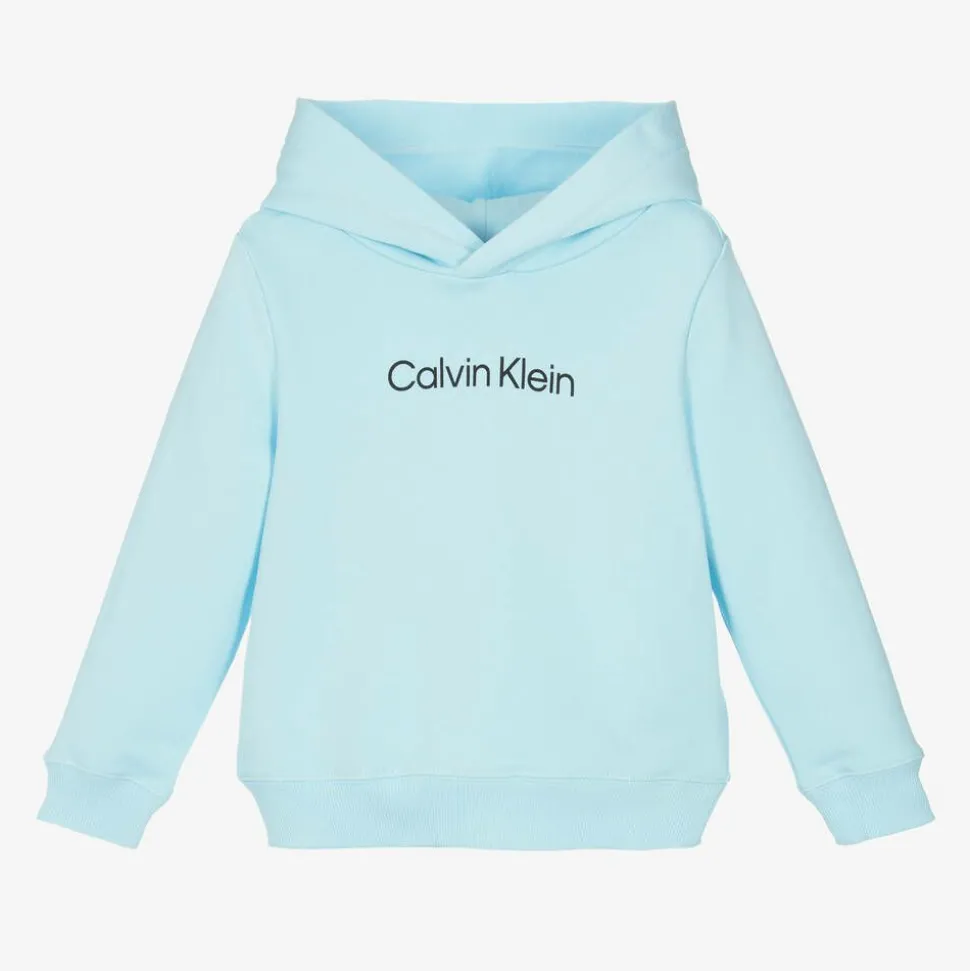 Blue Cotton Jersey Hoodie