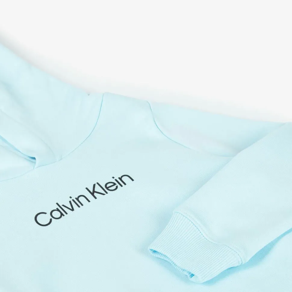 Blue Cotton Jersey Hoodie