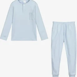 Blue Cotton Jersey Pyjamas