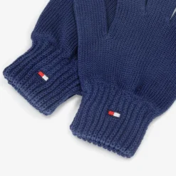 Blue Cotton Knit Flag Gloves